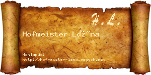 Hofmeister Léna névjegykártya
